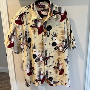 Vintage atomic look bowling sport shirt